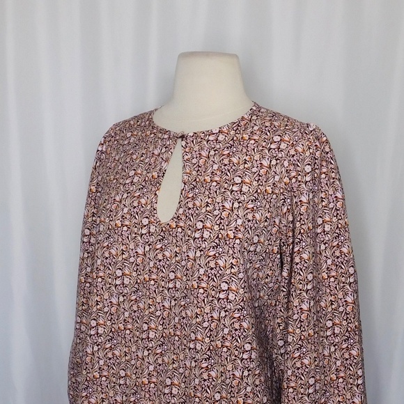 J. CREW Puff Sleeve Top Blouse Floral Flourish Crepe Cottagecore Prairie Small - Picture 7 of 11